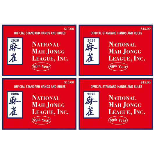 2026 Official National Mahjong League Cards - 4 Pack Large Print Set